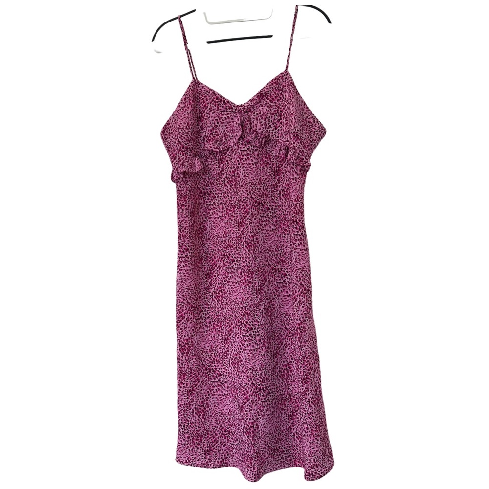 Vintage Y2K Sense Babydoll Cami Slip Dress Pink Cheetah Print Size‎ M Barbie